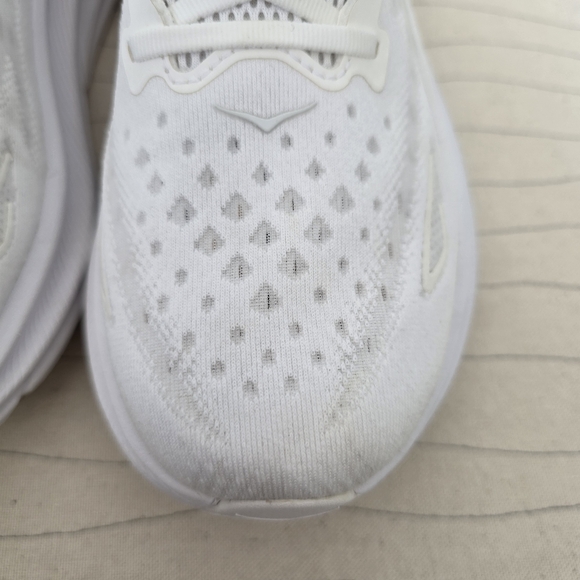 Hoka One One Womens Clifton 9 Triple White Running Sneakers Shoes F27222L Sz 11D - Picture 5 of 14
